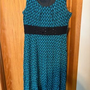 Perceptions Black and Blue Maxi Dress